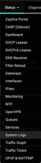 Click Status/System Logs
