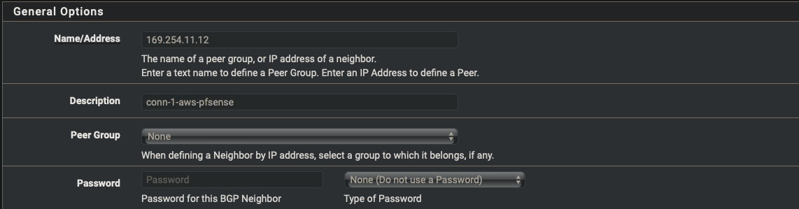 FRR Neighbors config-a
