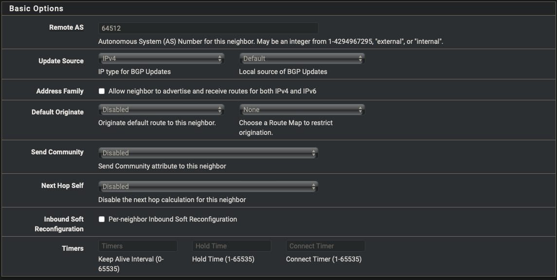 FRR Neighbors config-b